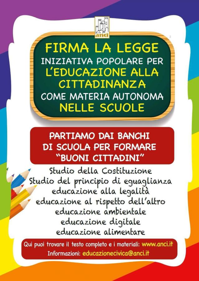 Raccolta firme per insegnare civismo nelle scuole