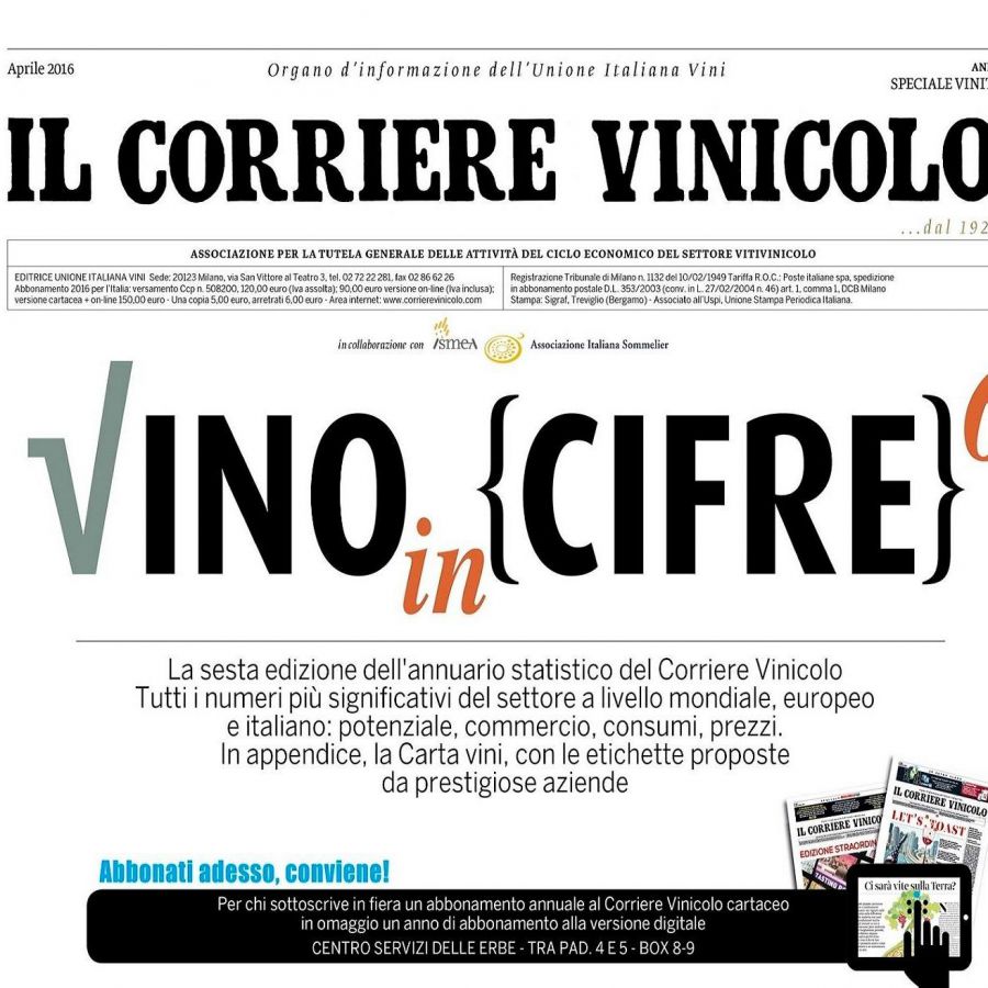 I 90 anni del Corriere Vinicolo