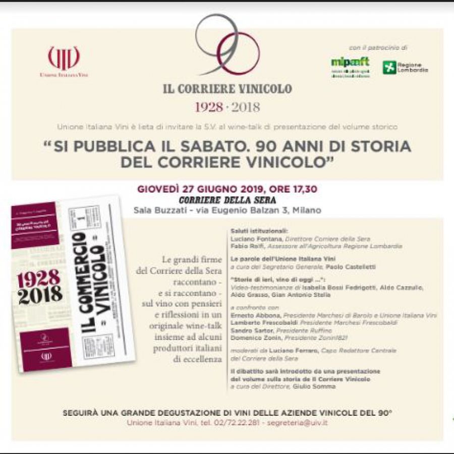 I 90 anni del Corriere Vinicolo