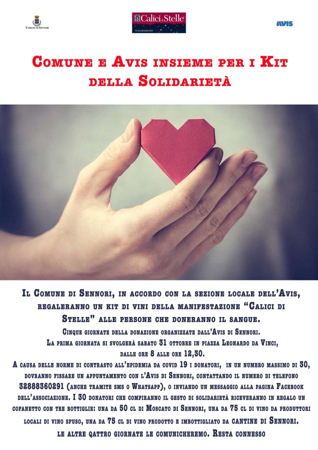 Comune di Sennori e Avis insieme per i Kit della Solidarietà