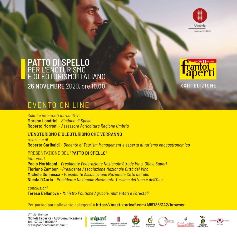 Patto di Spello. Per l'Enoturismo e l’Oleoturismo italiani