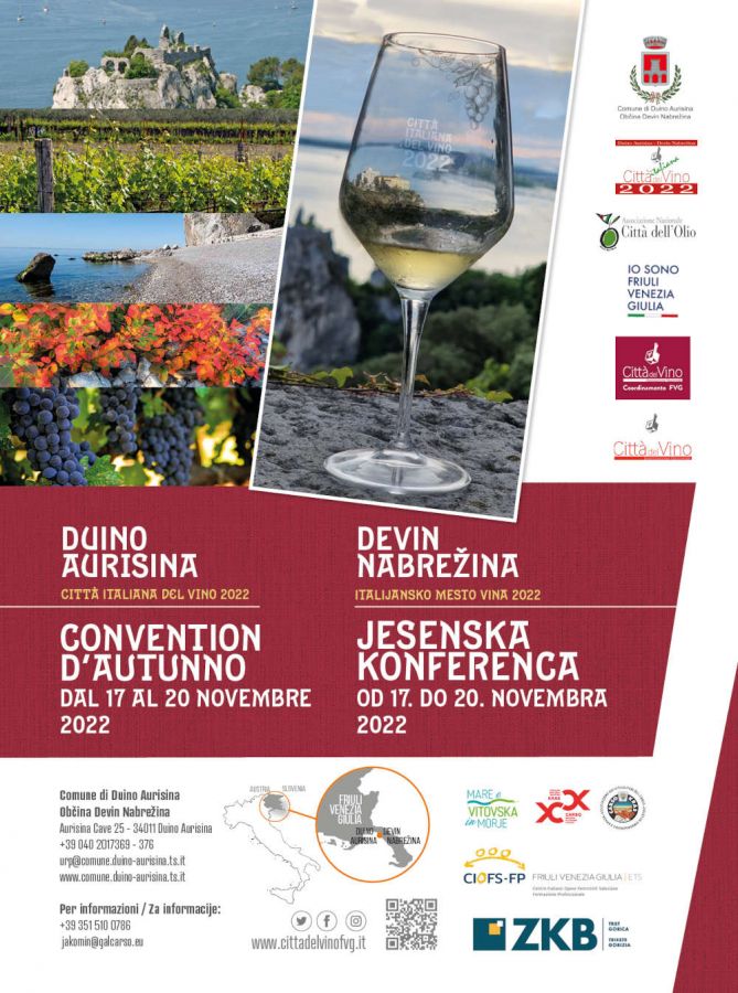 Duino Aurisina Città Italiana del Vino 2022: grande attesa per la Convention d'Autunno a Duino Aurisina e in Friuli-Venezia Giulia